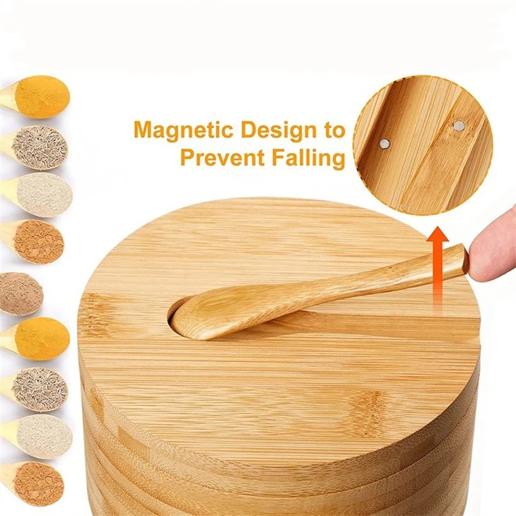 Bamboo Seasonings Box with Mini Spoon